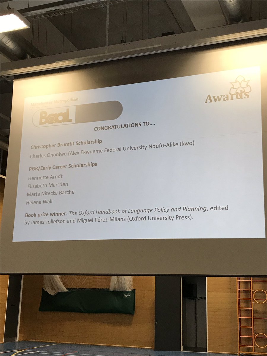 Congratulations to the <a href="/Baal2019/">2019BAAL</a> Scholarship and Book Prize winners. #BAAL2019