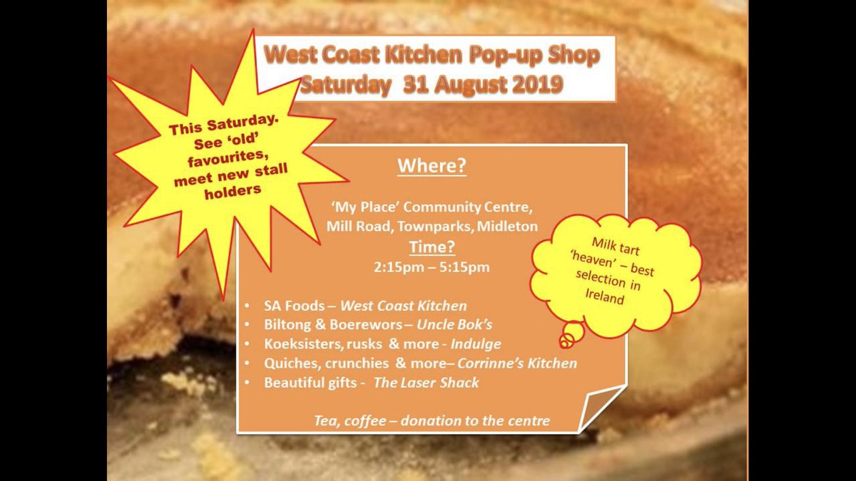 We’re down in the people’s republic of Cork today....Come stock up on all your favourite South African goodies....