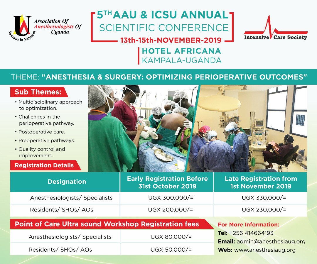 AnesthesiaUg's tweet photo. Point of Care Ultrasound workshop that will take place on the 13th of November 2019 at the Mulago Specialized Women &amp; Neonatal Hospital 8:00am - 5:30pm, Kampala.
 To register, contact admin@anesthesiaug.org or call +256 41 4664193. https://t.co/pllSacbAFq