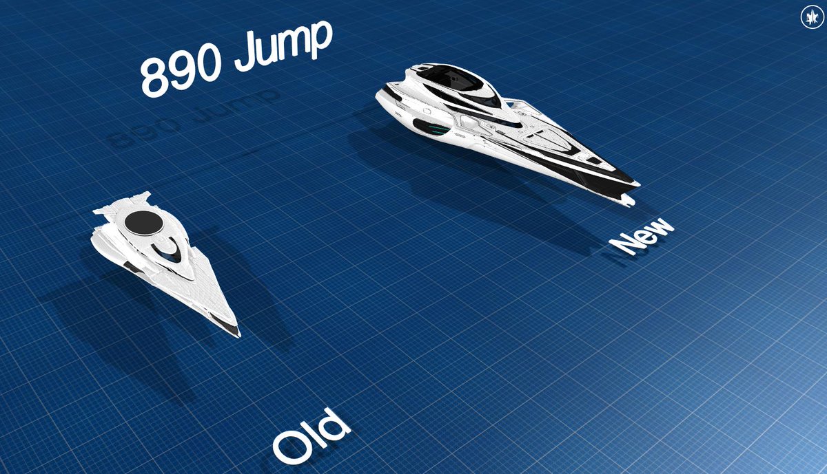 Lundfoci's tweet photo. The new 890 Jump is so much more superior aesthetically than the concept.

Thanks to the awesome work from CIG. Also thanks to members of the 890 Jump Club in your strive for perfection. This is now available on #FleetView

View Rework at https://t.co/zLD1kqFxST

#StarCitizen https://t.co/2SGIR6na3z