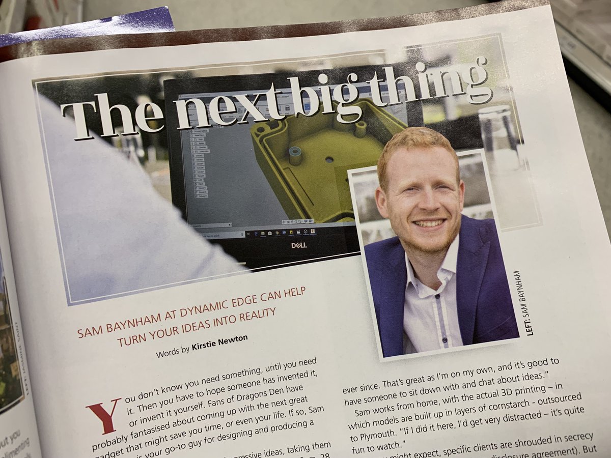 Dynamic3dge's tweet image. Have you spotted us in Cornwall Today yet? Great article from Kirstie Newton all about Dynamic Edge Innovation Ltd and how we're transforming the design process for businesses in Cornwall 💪

#cornwall #design #magazine #business