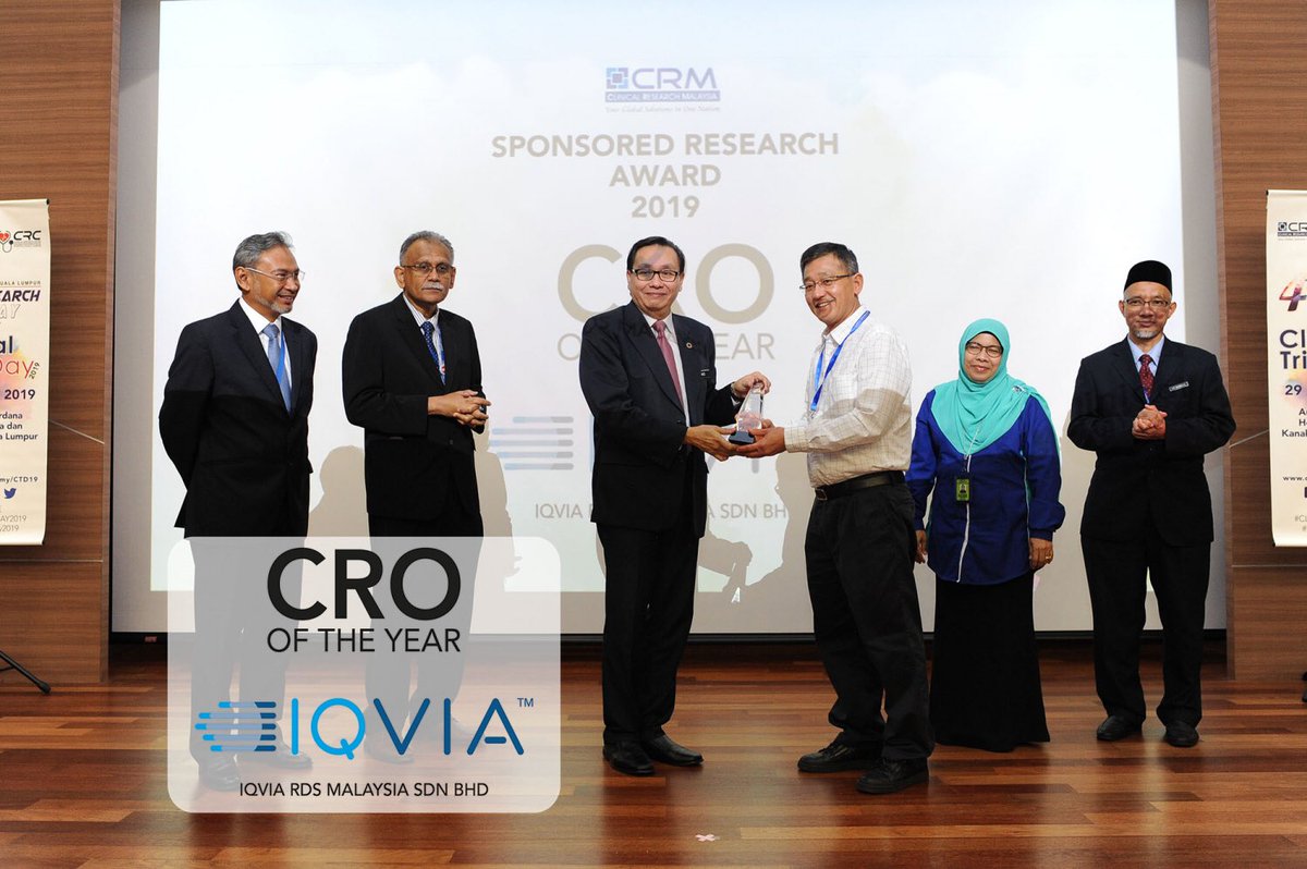 ClinicalRsrchMY's tweet photo. Congratulations @IQVIA_AsiaPac to received the CRO of the Year Award!
Visit https://t.co/cDvYS60gDU to find out more.
#CRMsponsoredresearchaward #CTD19 #CROoftheYear #advancingclinicalresearch https://t.co/hBiVeCZJye