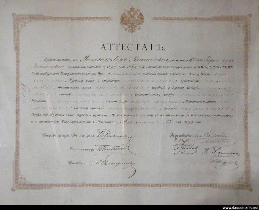 melmothblog's tweet image. Matilda Kshesinskaya was born in Ligovo on the 31st of August 1872. The two photos were taken in the late 1880s, while Matilda was a student at the Imperial Ballet School (now Vaganova Ballet Academy).

Kshesinskaya&apos;s diploma translated: melmoth.blog/post/187393069…