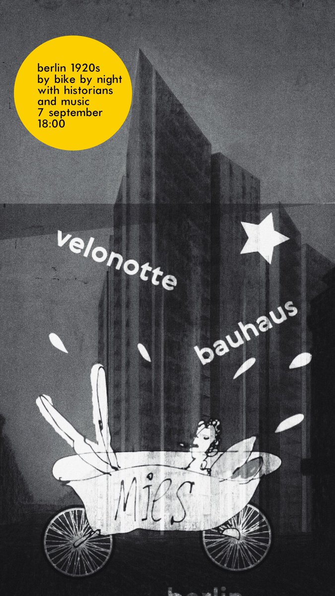 Berlin, we are coming!
To explore your #Bauhaus connections with #VeloNotte with architects, music &amp; Mies in the bath// Saturday night September 7.  Get your earlybird tickets on Velonotte.com