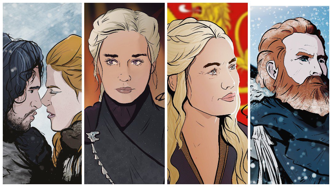 decafpillow's tweet photo. New banner up! Some of my #GoT work. #gameofthrones #art #winteriscoming https://t.co/QTJ366u61H