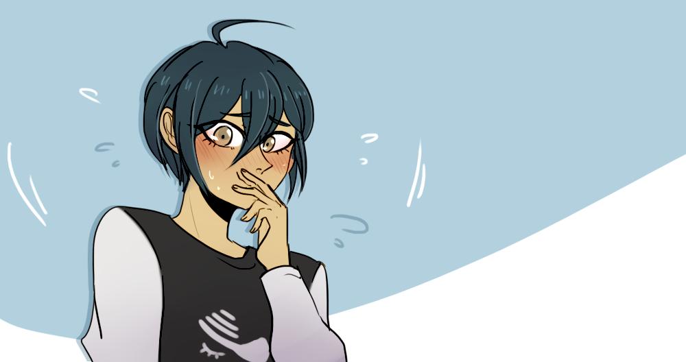 ministarfruit's tweet photo. this tweet is dedicated to saihara shuichi, who, to this day, still doesn't know where to put his hands when he's talking to someone https://t.co/sZTmRXrIYy