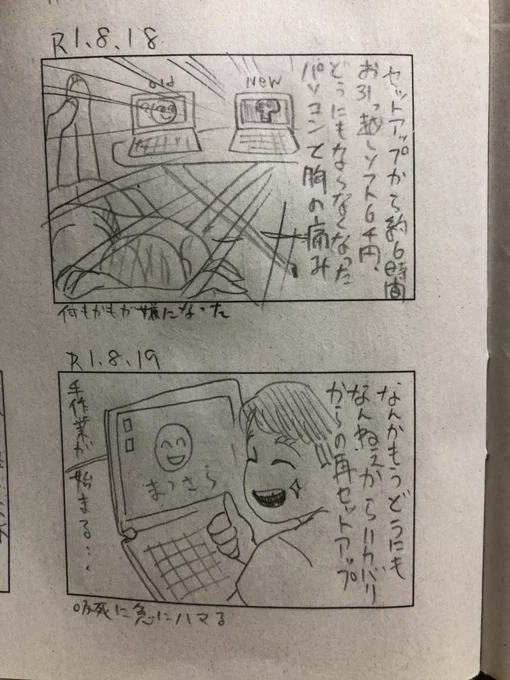 ここ数日の散々なパソコン関係の絵日記です。 