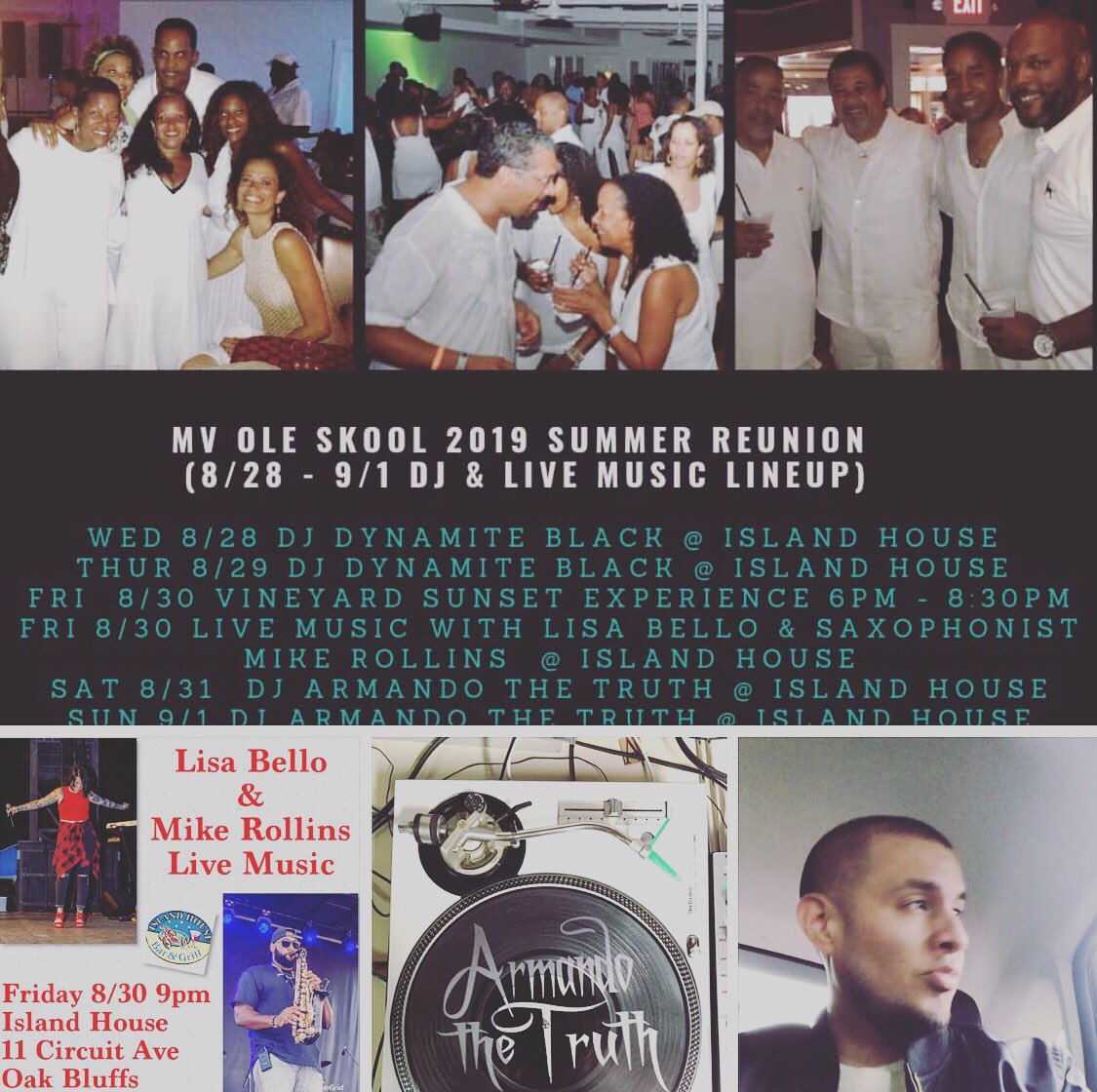 armandothetruth's tweet photo. On set tonight and tomorrow night at Martha’s Vineyard (Oak Bluffs) Island House #oldschool #80s #90s #00s #hiphop #randb #house #dancehall https://t.co/1e2y87k1xN