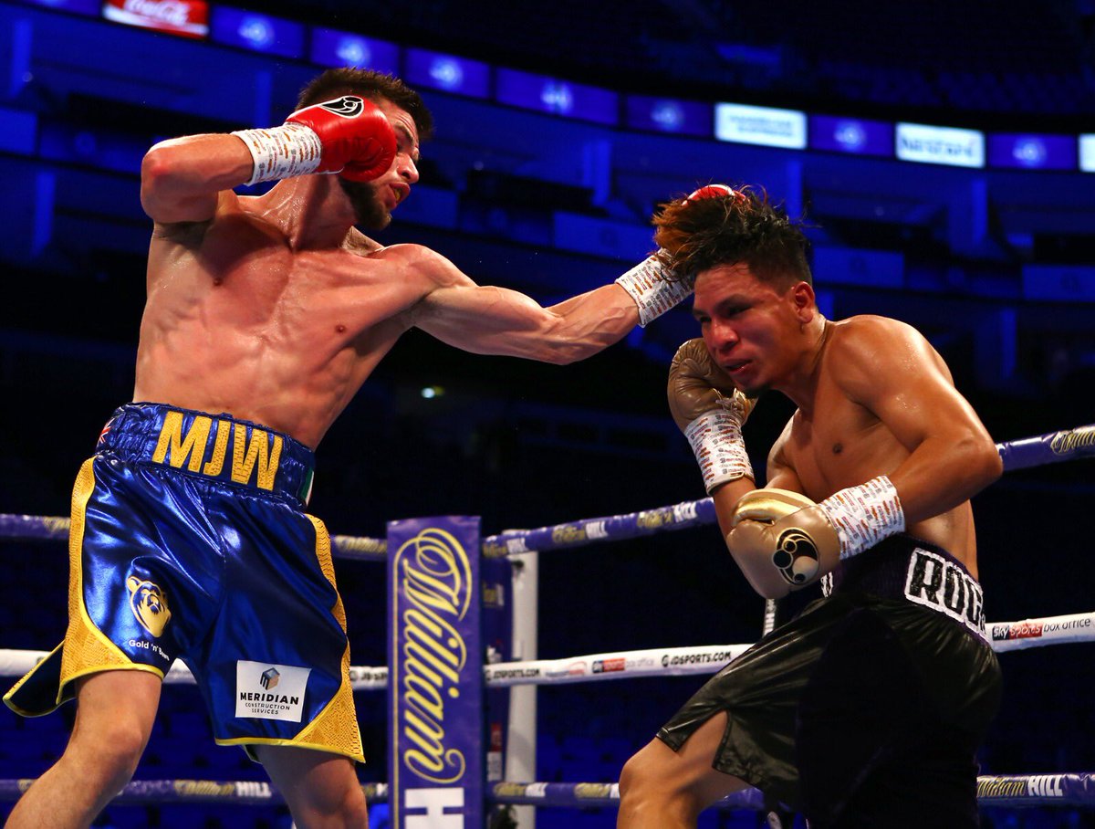 MatchroomBoxing's tweet photo. ALL OVER!

Stoppage win for @MartinJWard1 who gets Josue Bendana out in the fifth 💥

Wardy has made it clear he wants a title fight next 👊 #LomaCampbell https://t.co/Ez1L74flq5