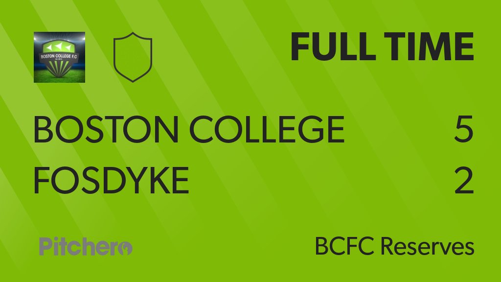 FULL TIME: Boston College Reserves 5 - 2 Fosdyke
#BOSFOS #Pitchero
pitchero.com/clubs/bostonco…