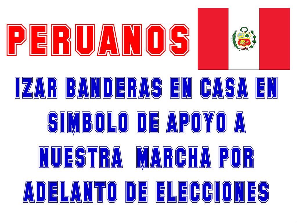 @AndyWilliamsP2 @GabyCaroSalazar <a href="/nairyp33/">🇵🇪Yaki🏳️‍🌈</a> <a href="/PCutirimicuaro/">Parangari Cutirimicuaro</a> <a href="/larryportera/">Paola Ugaz</a> <a href="/BenitesScarlet/">DKS de Benites</a> <a href="/ErnestoJimenex/">Ernesto Jiménez</a> <a href="/DiAlegre/">Ana Alegre Di Lucca🇵🇪❤️❤️❤️</a> <a href="/abelgilvonio/">Abel Gilvonio</a> <a href="/AlbertoSativa/">Alberto Sativa Lex</a> <a href="/APRA_CNdeAccion/">APRA</a> <a href="/XavierFiestas/">Xavier Fiestas </a> <a href="/MaritaLozano3/">Marucha Fina</a> <a href="/21Cordeliamar/">Mónica Sánchez</a> Si......Todo El PERU. Izar. Banderas. Peruanas desde. Sus. Casas ......Simbolo. De. Apoyo. Al Pte Vizcarra con. Adelanto. De. Elecciones