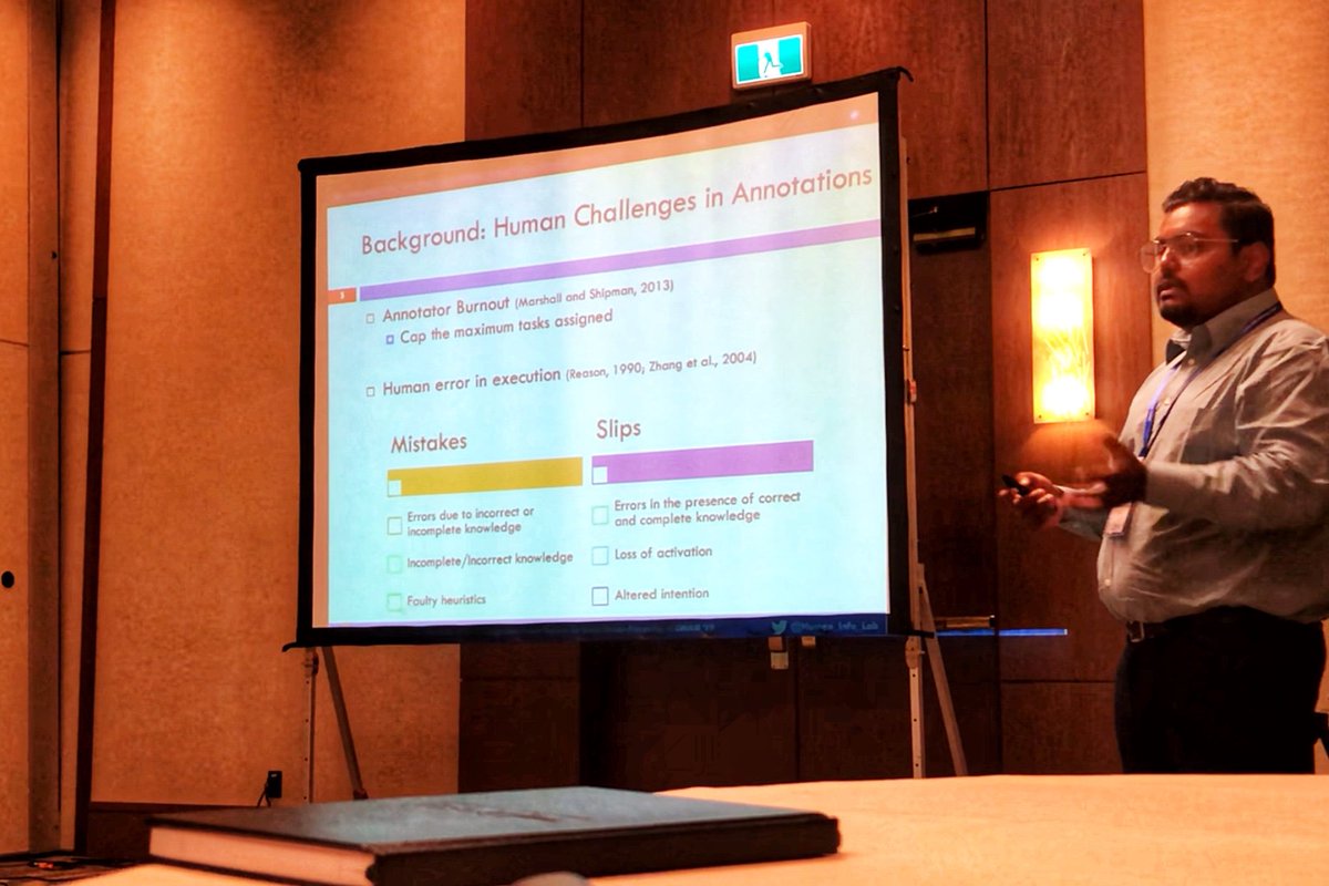 Our PhD student <a href="/RahulPandeyGMU/">Rahul Pandey, Ph.D.</a> presenting his joint research work with <a href="/ChaToX/">@𝘾𝙝𝙖𝙏𝙤@tech.lgbt in Mastodon</a> and <a href="/hemant_pt/">Hemant Purohit</a> on modeling human annotation errors at #ASONAM2019 @ASONAM_News