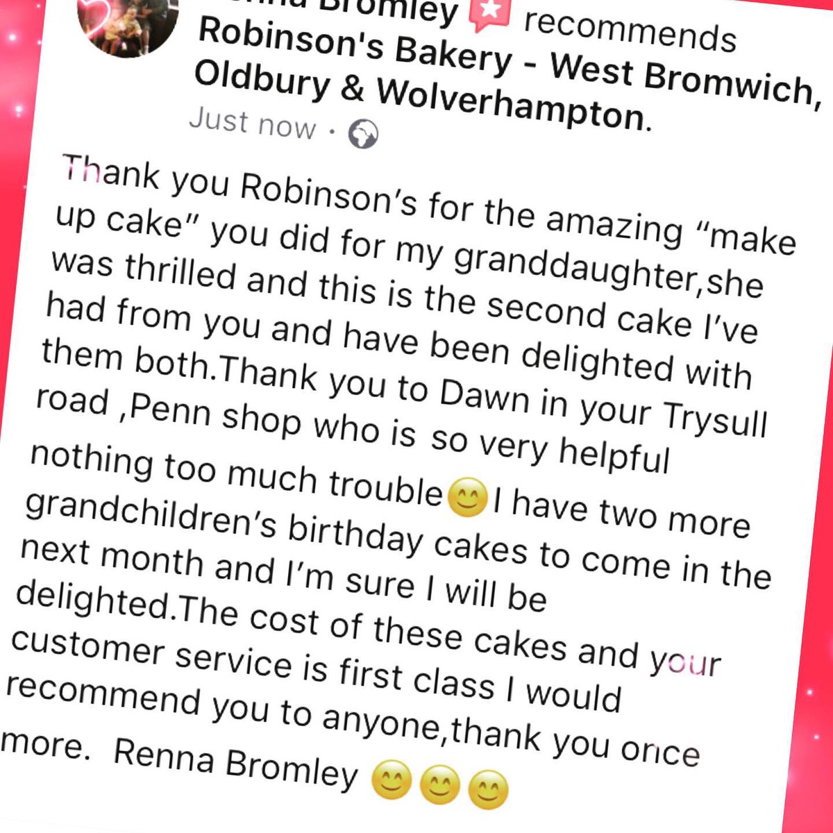 Making cakes is not only our business, it’s our passion! #welovewhatwedo &amp; when we get fabulous comments from our customers it means the world to us 😍 #bespokecakes #cakery #westmidlands