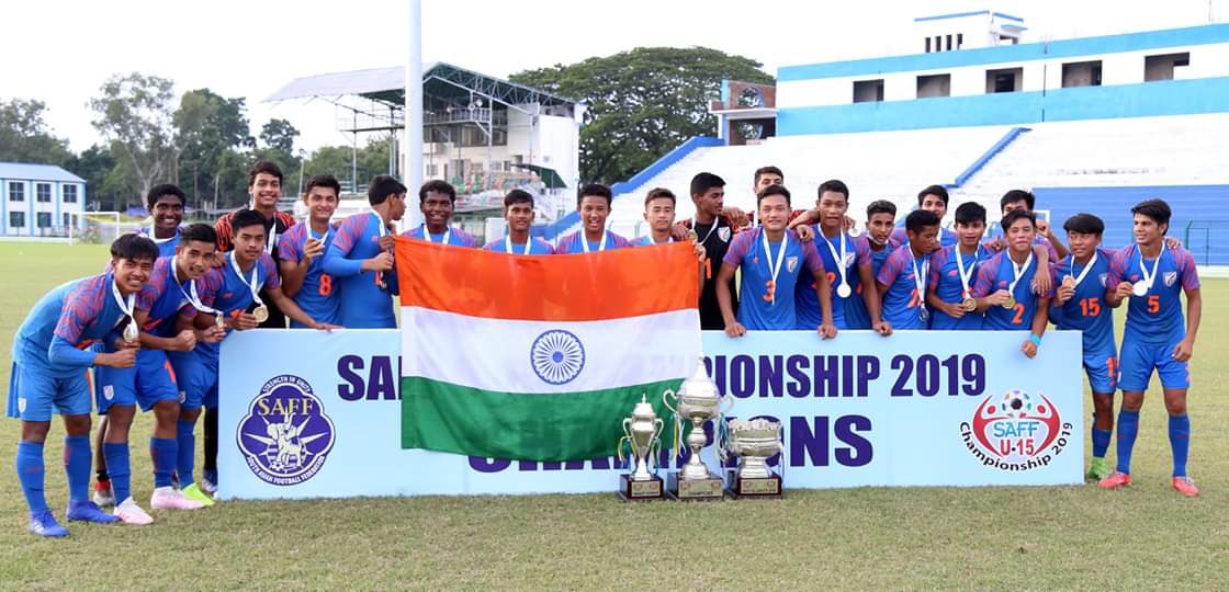 Congratulations to the @IndianFootball team for lifting the #U15SAFF 🏆

#BackTheBlue #IndianFootball #SAFFCup