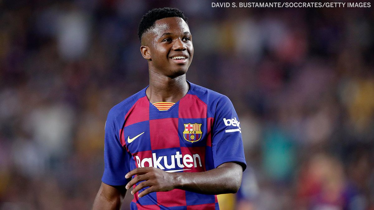 16-year-old Ansu Fati has scored his first goal for Barcelona in his second appearance for the club! 

SIXTEEN. YEARS. OLD.