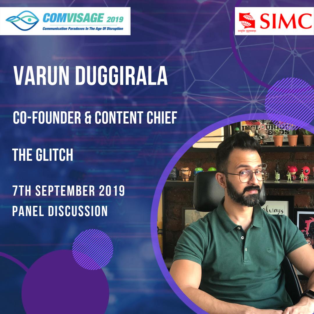 TAKAXAUUSD_BTC's tweet photo. #SIMCAlumni @varunduggi Co-founder & Content chief at Glitch, has been a broadcaster at MTV & Channel V alongside running a series of podcasts called ‘Advertising is Dead’ for the IVM network.
Catch him on the 7th of Sept at #COMVISAGE2019
#TheComvisageEnigma
#MediaHereAndNow https://t.co/7Wzk7KHZ7z