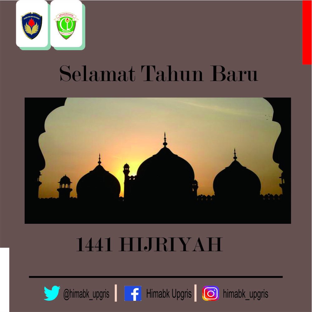 himaBK_UPGRIS's tweet photo. Mari kita kumpulkan semangat untuk hijrah di tahun baru Hijriyah. Buang semua kebiasaan dan perilaku buruk agar kehidupan kita senantiasa berada di jalanNya. Selamat tahun baru Islam 1441 Hijriah.

#UPGRIS #BK #HIMABK #BKUPGRIS #TAHUNBARUISLAM https://t.co/z4fyG3ydub