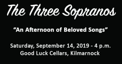 The Northern Neck Orchestra will present “An Afternoon of Beloved Songs,” a concert of classics from opera, operetta and popular favorites performed by The Three Sopranos, on Saturday, September 14 at 4 p.m. at Good Luck Cellars. northernneckorchestra.org/an-afternoon-o…