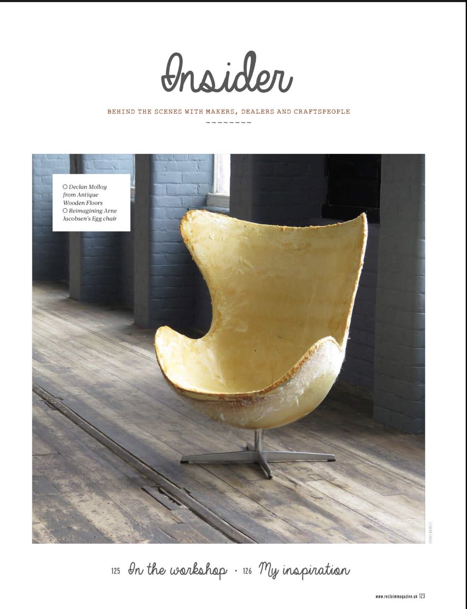relovedsimion's tweet photo. Have you picked up the latest copy of @RECLAIMmagazine yet? In my column this month read all about the challenges of upholstering the iconic Egg chair. Also available to download from @Pocketmags #reclaimmagazine #simionhawtinsmith #moneyfornothing https://t.co/sKibblWr9z