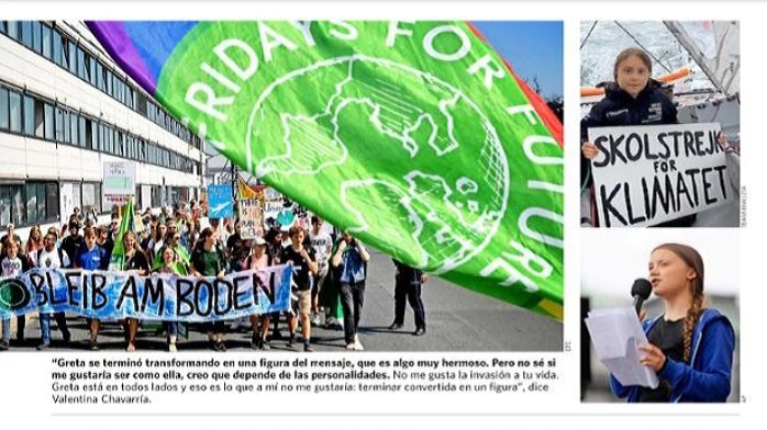 Revista_Sabado's tweet photo. Un grupo de adolescentes chilenos, liderados por la valdiviana Valentina Chavarría, de 17 años, fundaron en el país el movimiento Fridays for Future, de la activista climática sueca Greta Thunberg. Este es el retrato de una generación marcada por la conciencia medioambiental 👇 https://t.co/hjaqPOE0lR