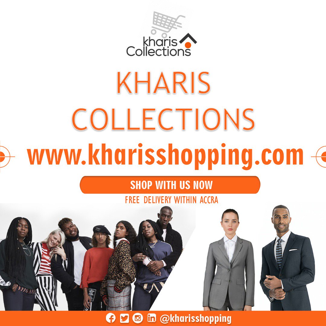 Kharisshopping's tweet photo. We're Open!

Shop on https://t.co/sotrcmcyHE
 today and enjoy free delivery within Accra.

Quality. Classy. Affordable Clothing &amp; Accessories for both *men and women 👩🏾👦🏽

Enjoy The Kharis Experience! https://t.co/wlMPoUsXQ7