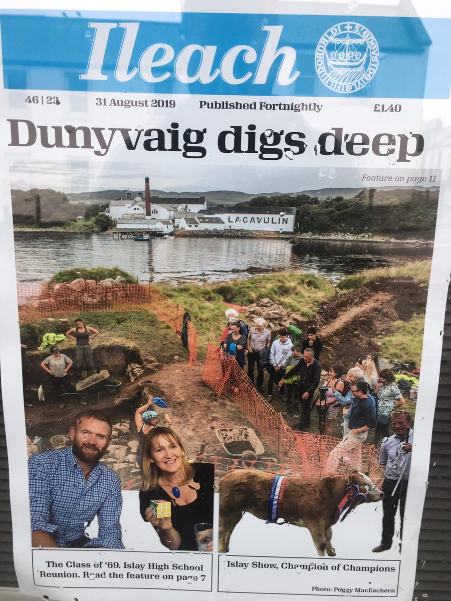 islayheritage's tweet photo. #dunyvaigdig read all about it in the #Ileach! Front cover no less! :-D #ScotlandDigs2019 https://t.co/9smmM5fT2c