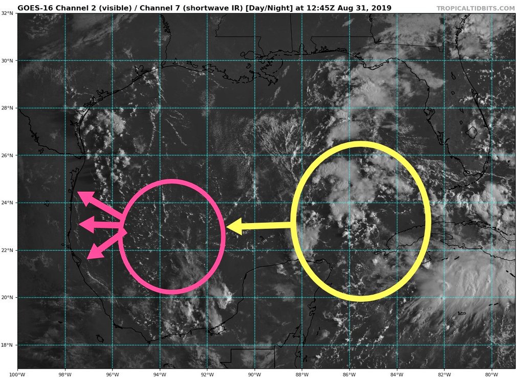 MeteoroTamps's tweet photo. 🌀#NHC comenzó a dar seguimiento a un área de inestabilidad; amplia zona de baja presión al Noreste de la Península de #Yuc, se moverá al Oeste próximos días. Otorgando, por ahora, 20% de probabilidad de convertirse en ciclón tropical dentro de los próximos 5 días. https://t.co/SetjDhpmbP