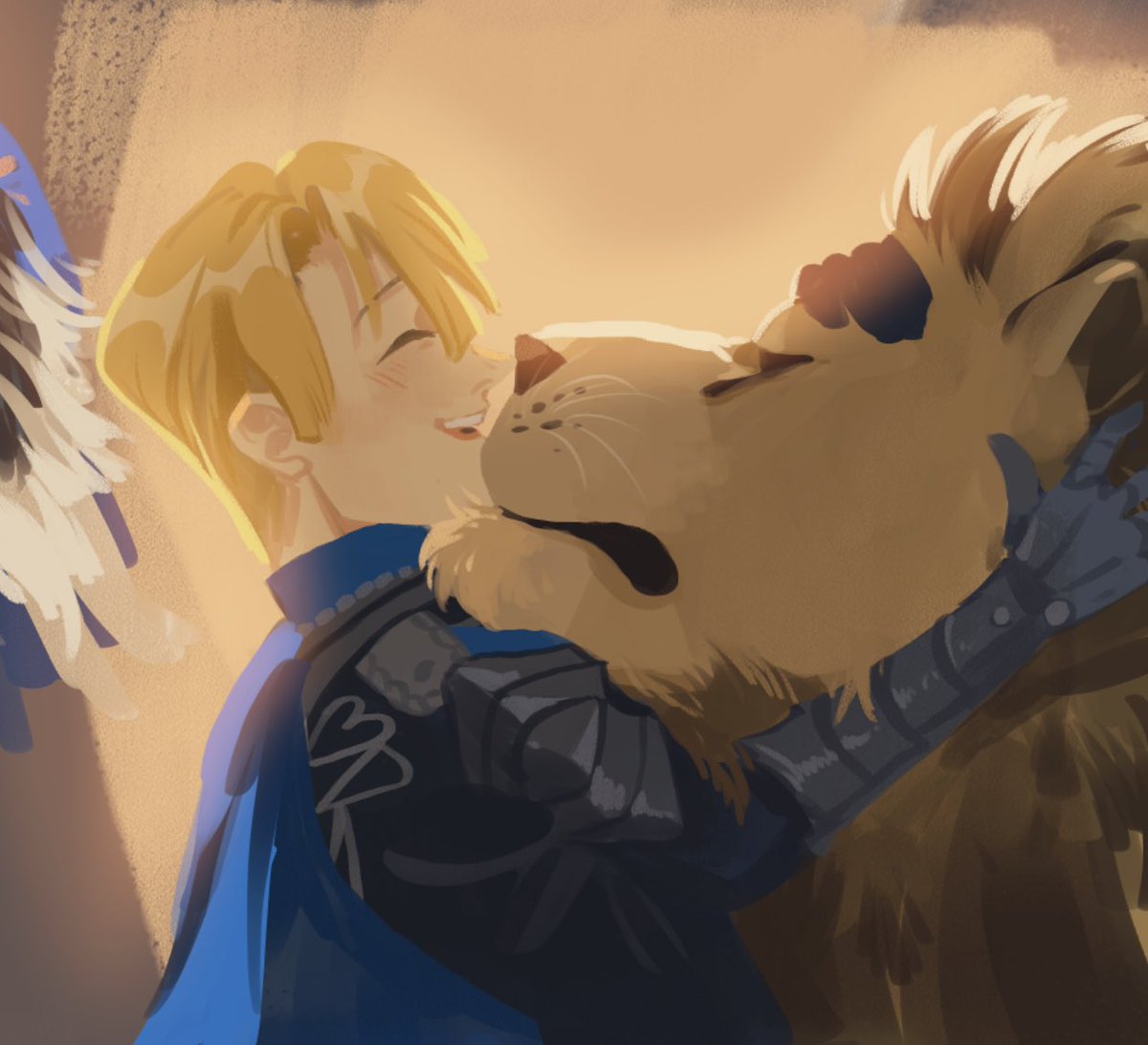 takawbird's tweet photo. Dimitri with lions is so 💕😭👌 a true lion king 💙 https://t.co/0gBLPiD9VD