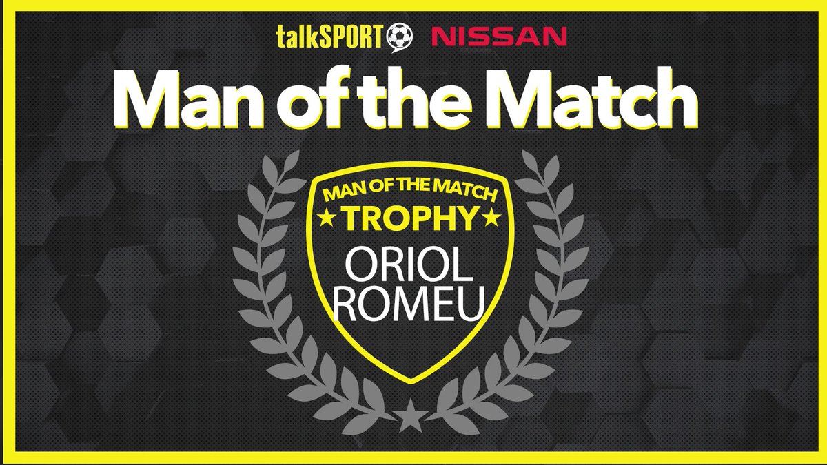 talkSPORT's tweet image. ⭐️ MAN OF THE MATCH ⭐️ 

A dominant midfield performance 💪

#SaintsFC man Oriol Romeu wins our #SOUMAN MOTM award w/ @NissanUK