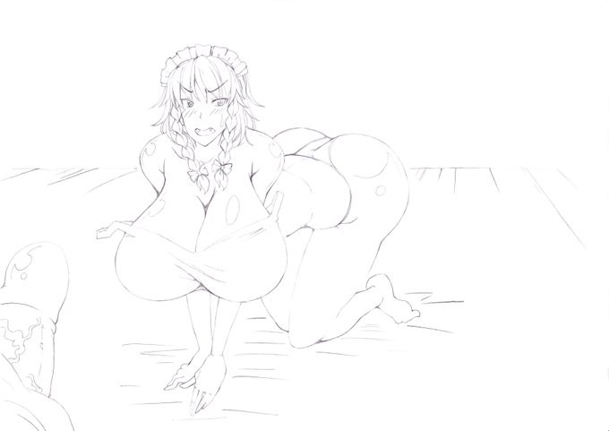 ショタくんに奉仕を強要されて嫌がってる爆乳咲夜さん 