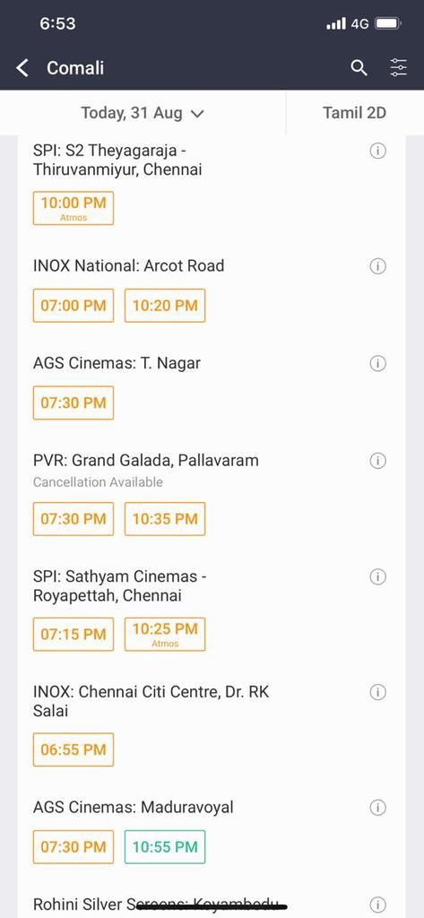 LMKMovieManiac's tweet photo. #Comali is having a fantastic 3rd weekend.. Theaters in and around Chennai are still drawing full houses or almost full houses.. Massive BB
#ComaliSuccessful3rdWeek @actor_jayamravi https://t.co/kzEDMOXXzQ