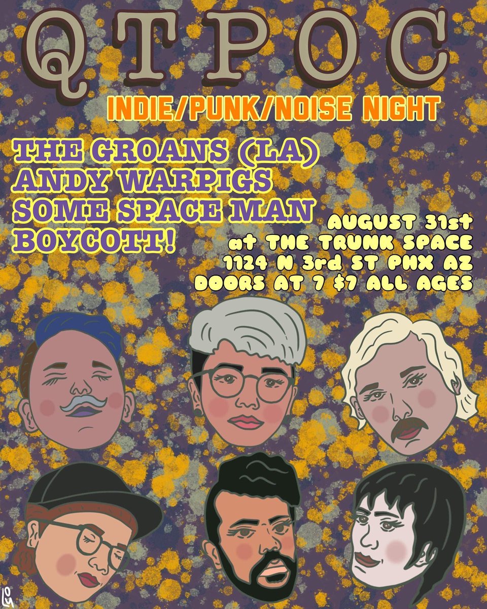 boycott_tempe's tweet photo. Before we drop our album “Pansy” on Monday, we got a show @thetrunkspace TONIGHT with @thegroans, @Andywarpigs, and @somespaceman !!! 🌸🌼🌸🌼
Come get groovy with us at the coolest QTPOC show in Phoenix. 💕
#QTPOC #trunkspace #phoenix https://t.co/3aBuGd5RDR
