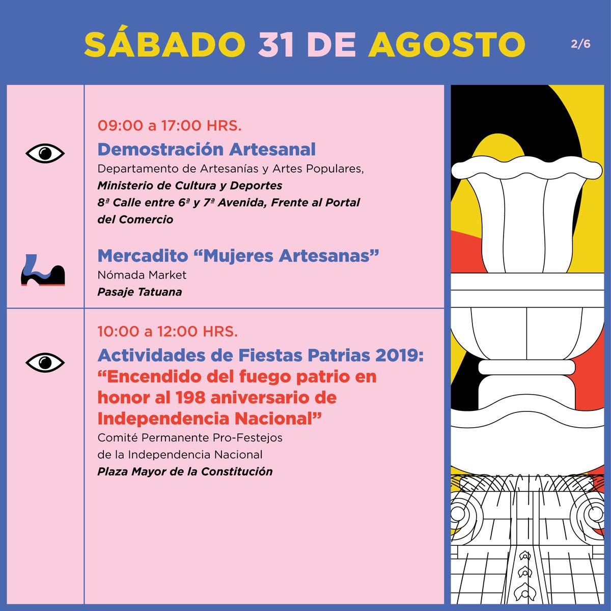 fchgt's tweet photo. ¡Estamos a punto de terminar esta gran fiesta en el Centro Histórico!

▶️ Sábado 31 de agosto - Agenda de Actividades ◀️
🎉 Clausura del 22 Festival del Centro Histórico 🎉

#22FCH
#EstimulaTusSentidos
#FiestaEnElCentro https://t.co/ZpV2RKaoo5