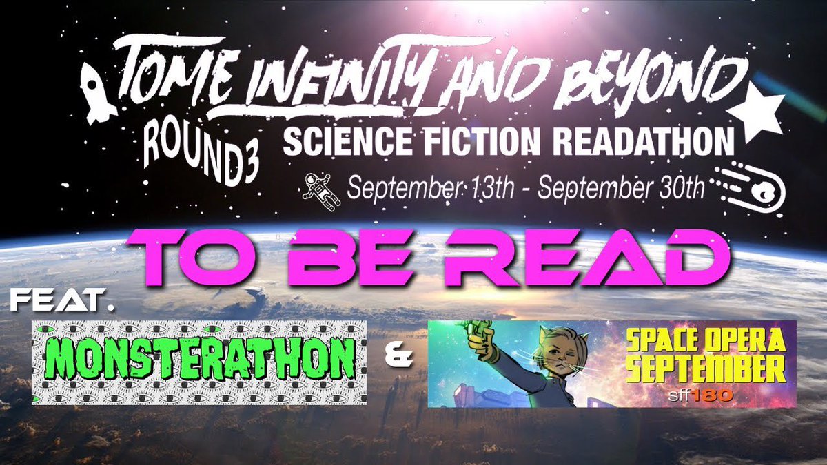 book_invasion's tweet photo. 📚🎉NEW #Booktube Video📚🎉
Here is my @TomeInfinity 🚀 TBR (Extra edition) feat appearances by @monsterathon 👹 @SpaceOperaSept 🛸and @SuesBookNook #Apoc2019 💥
9 books, 4 readathons, 1 month 🤯🤷♂️
https://t.co/LsNYjNNvNb https://t.co/N9Y1hIqVp2