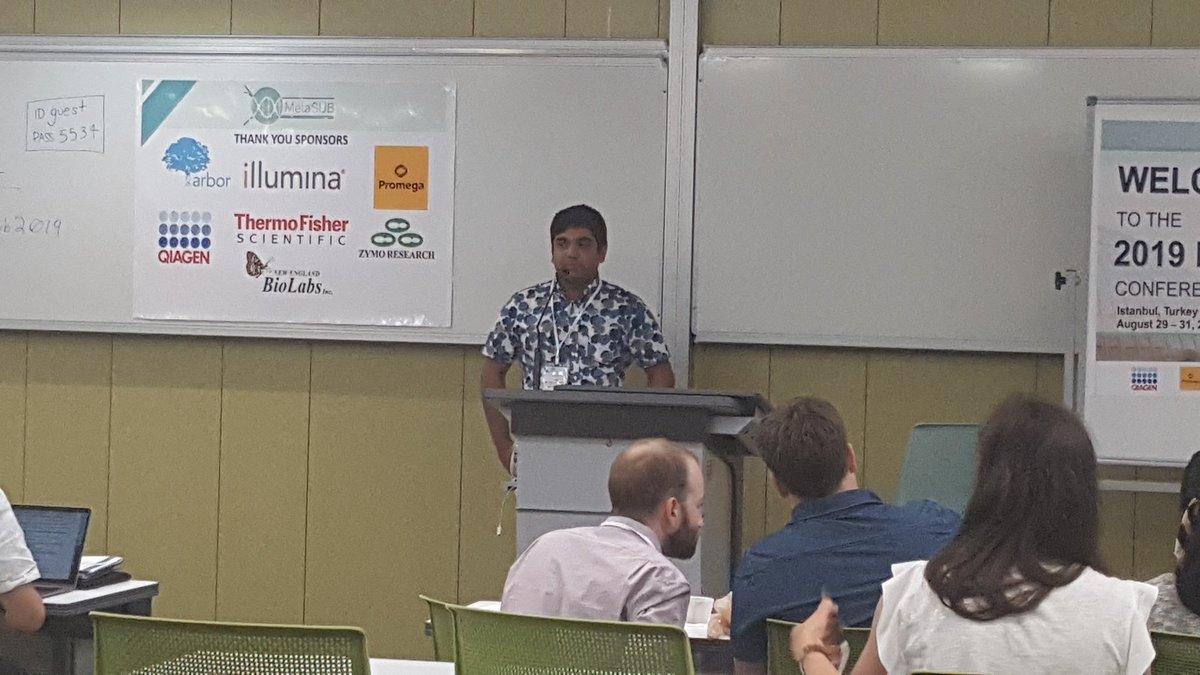 aemidr's tweet photo. #MetaSUB2019 @hajirasouliha on "Reconstructing biosynthetic gene clusters and applications of linked-reads to metagenomics" presenting tools for linked-reads and how to improve BGC reconstruction. https://t.co/EPISBM4US3
