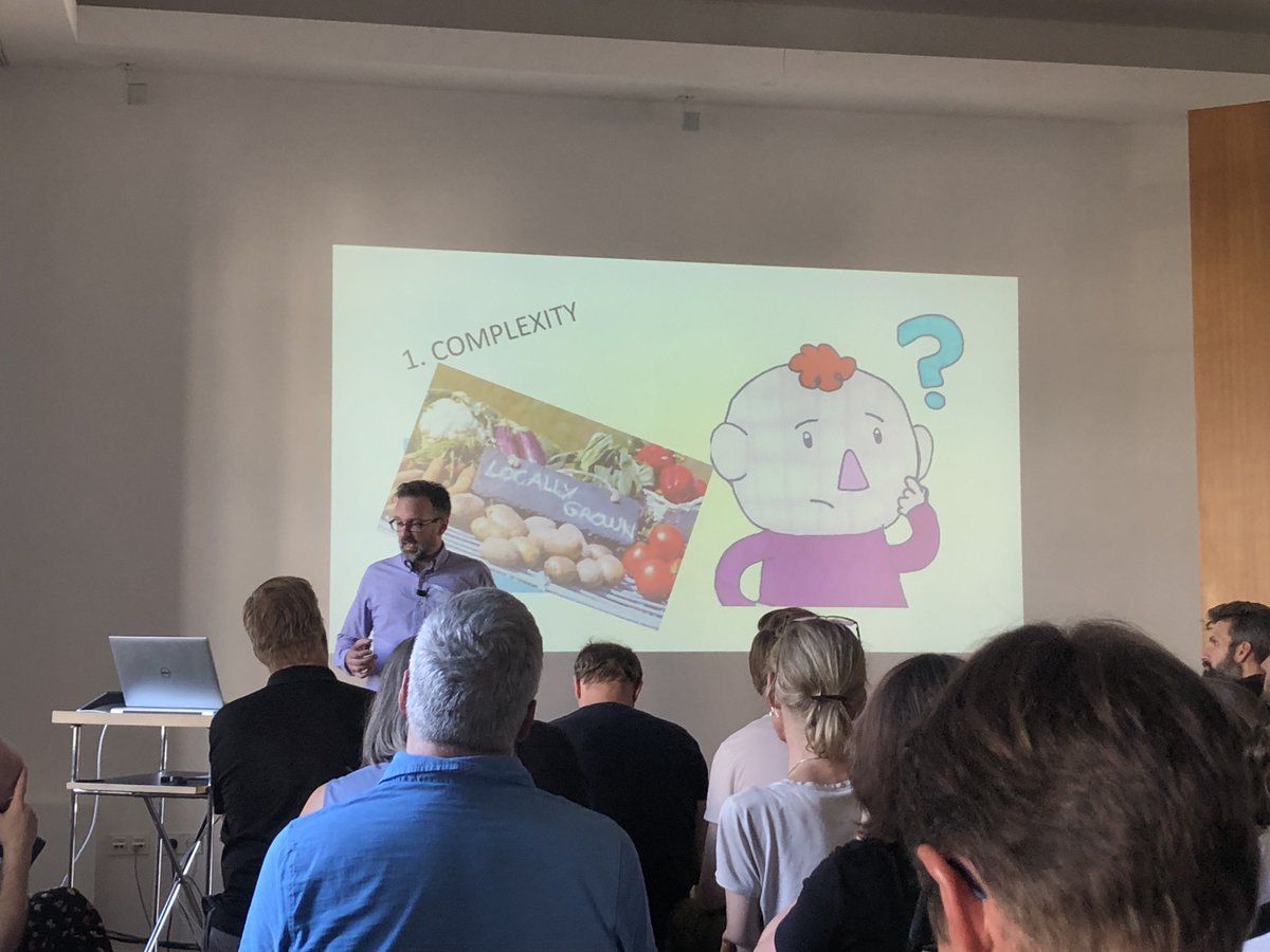 jannisborgers's tweet photo. “Food transportation only accounts for 10-12% of greenhouse gases in foods. Heating facilities in your vicinity often has higher greenhouse output than growing it somewhere hot and shipping it to you.”

@One_Angry_Chef Anthony Warner at #bdc19 in Wiesbaden https://t.co/PhoxaRMbu0
