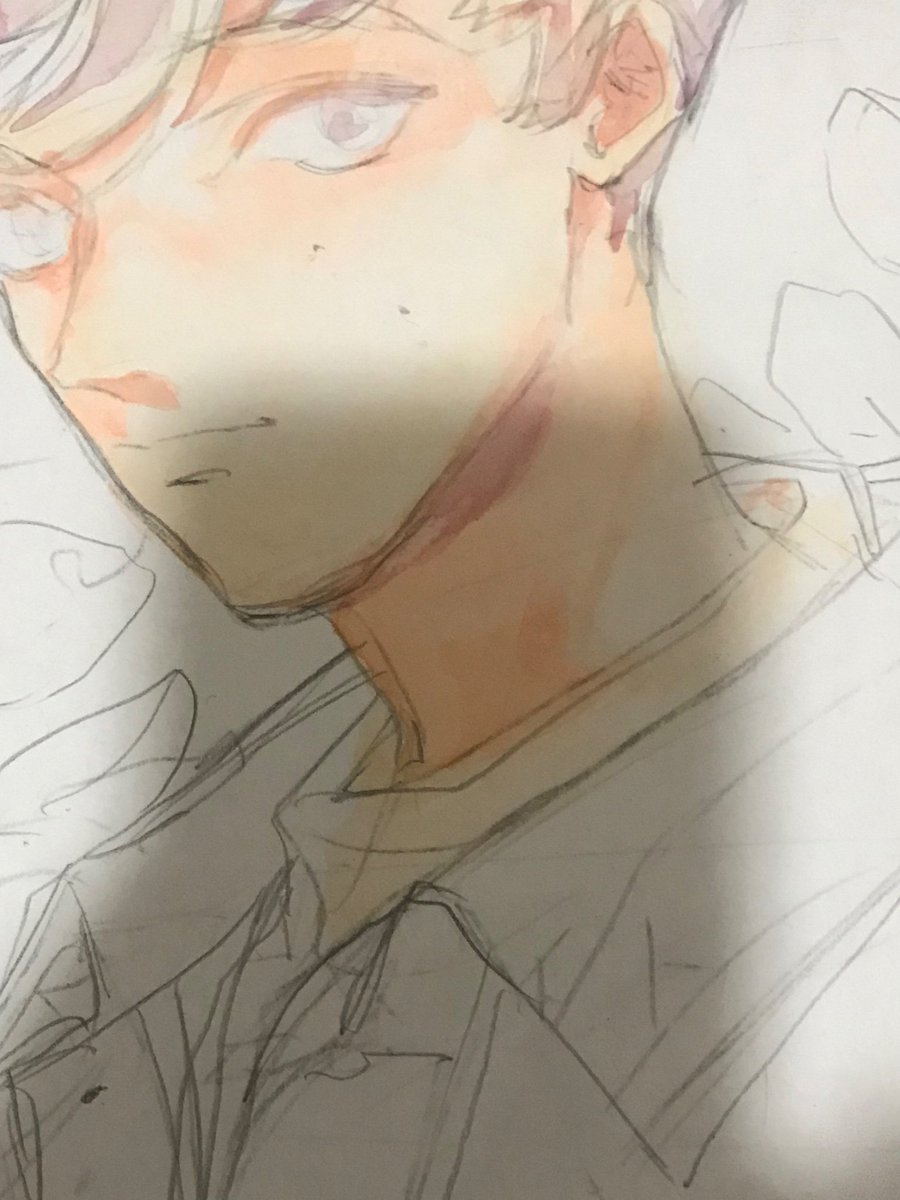 色紙描くのに久しぶりに水彩使ったら案の定全然やり方わからなくなっててこの後迷走し 中陸なかのイラスト