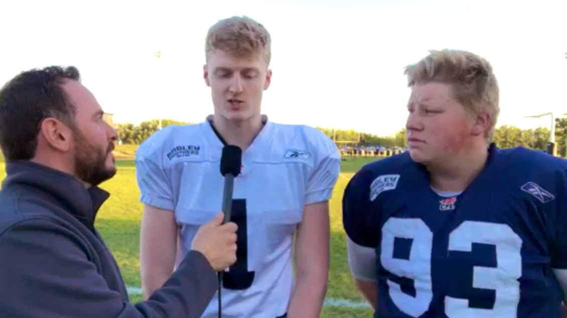 VIDEO: Receiver Tyler Hodgson and defensive tackle Justin Kwiatkowski discuss Winnipeg’s rivalry with the Regina Thunder ahead of Saturday night’s Labour Day Classic at St. Vital Mustangs Field. #RifleUp 

Watch now on RiflesFootball.com 🏈