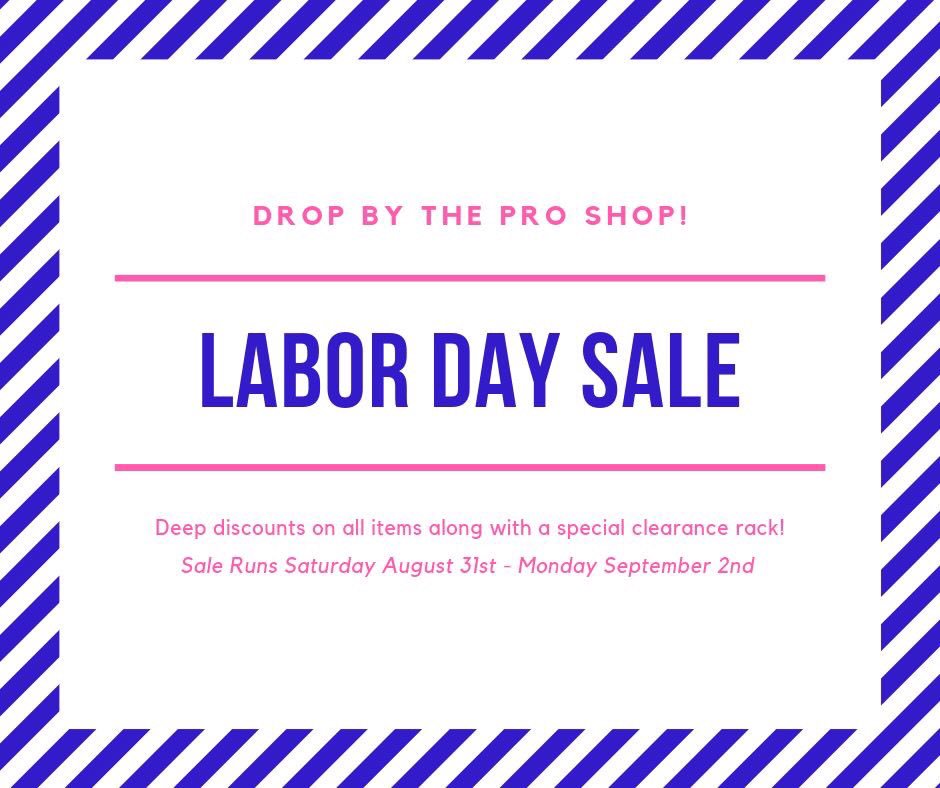 ColumbiaHillsGS's tweet photo. Stop in the Pro Shop to shop the Labor Day Sale happening until Monday! https://t.co/UcJxslrlrW