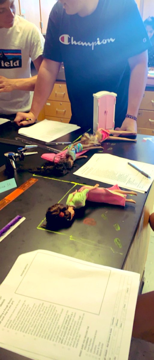 mhempen4's tweet photo. So much fun creating Barbie crime scenes and having students practice their crime scene sketching skills! #forensicsisfun https://t.co/GDNTKQbgny
