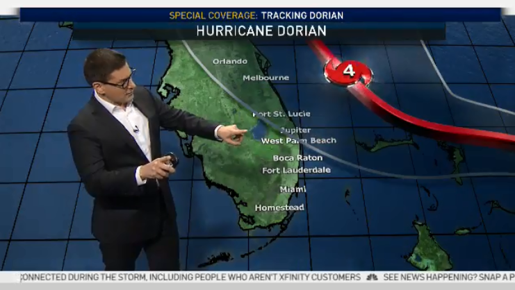 SheliNBC6's tweet photo. BREAKING:
11am advisory just in:
"it appears our entire viewing area is out of the cone of concern" - @SteveMacNBC6

@nbc6
:: cheers heard in newsroom ::

https://t.co/C0FOrasVjE https://t.co/6ewB5izxsQ