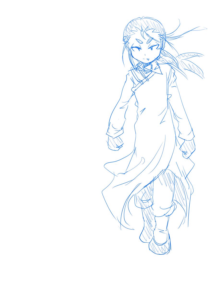 全然まだラフなんだけど、ワシはなぁ!主人公のライバル兼嫁なキャラがマスクド悪堕ちすんのが死ぬほど好きなんだよ!!カンフーショタ!! 