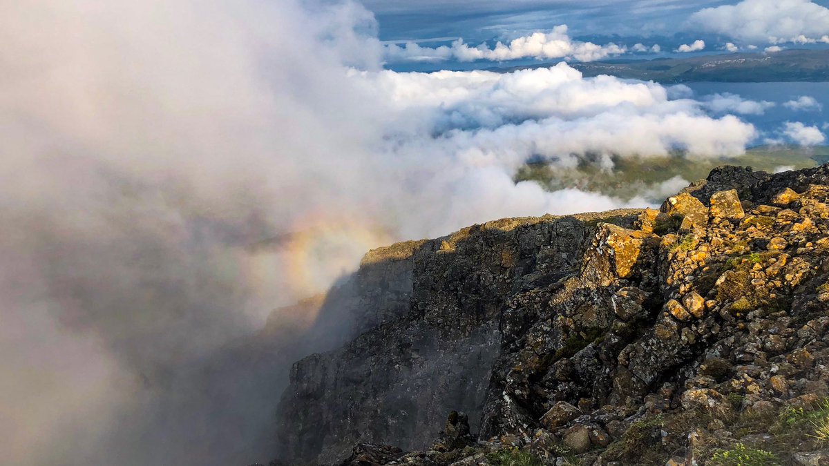 steamingboots's tweet photo. A wee glimpse of my Brocken spectre just before the summit of Bla Bheinn #thisweeksvlog https://t.co/IR5lkOOEH7