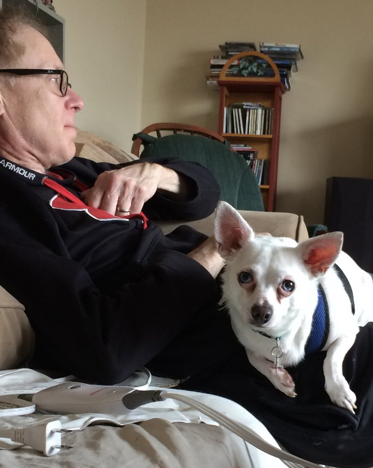This is my Papi. He is a kind man. I was rescued from a house with domestic abuse, so I’m not sure about men. But Papi is sweet, gentle.