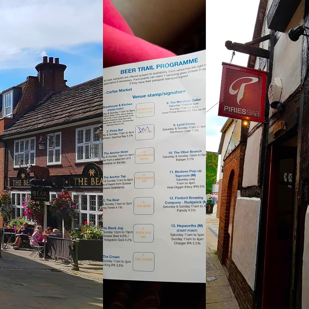 VisitHorsham's tweet photo. The Beer Trail as part of #TheBigNibble

@thebearhorsham @PiriesBar, The Olive Branch Pub Horsham

#visithorshammembers https://t.co/KMITVwCIjD