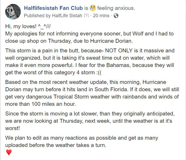_HalfLifeSistah's tweet photo. To all of my South Florida Souljahs, please take every precautions to remain safe! 😘 ♥ https://t.co/xTZyBtBujb