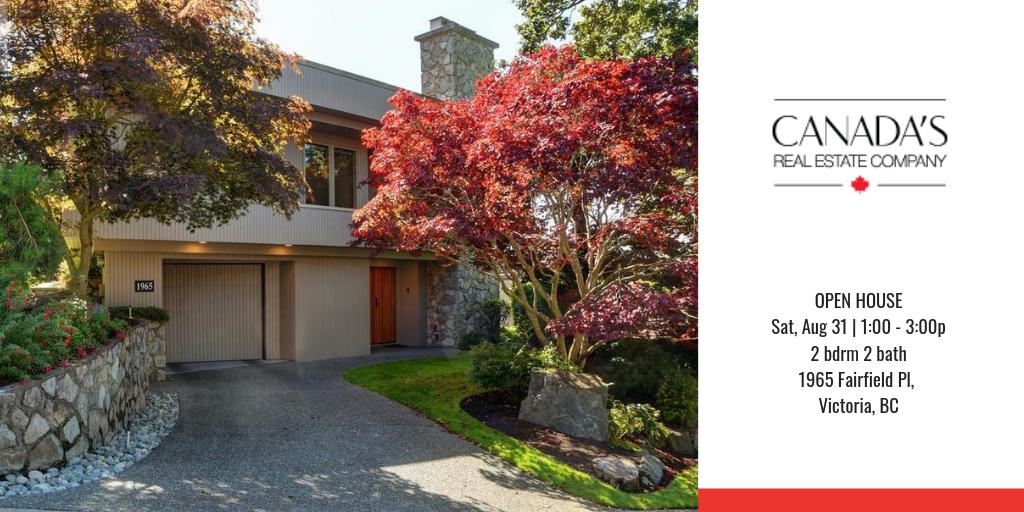 rlpvic's tweet photo. OPEN HOUSE | Sat, Aug 31 1:00 - 3:00p | 2 bdrm 2 bath
1965 Fairfield Pl, Victoria, BC
#yyjrealestate #RLPVictoria https://t.co/8IJwbZHUyB https://t.co/b8ix6d9bgr
