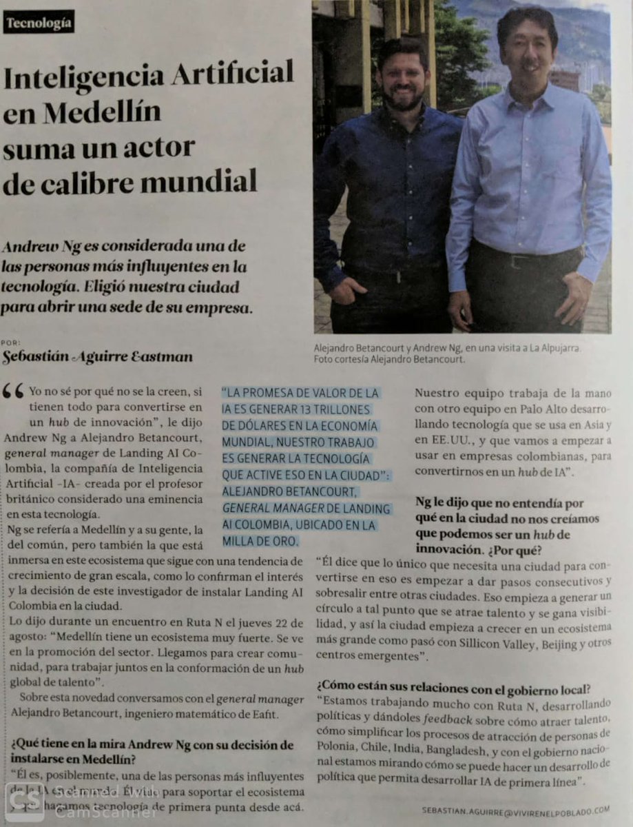 Medellin tiene todo para convertirse en un Hub de Inteligencia Artificial, pero tenemos que creer en el talento y trabajar mano mano con el gobierno y los centros de inovación. <a href="/JCastroS/">JCS 🇨🇴⚡</a> <a href="/ConstainSylvia/">Sylvia Constaín</a> nos vemos en Colombia 4.0