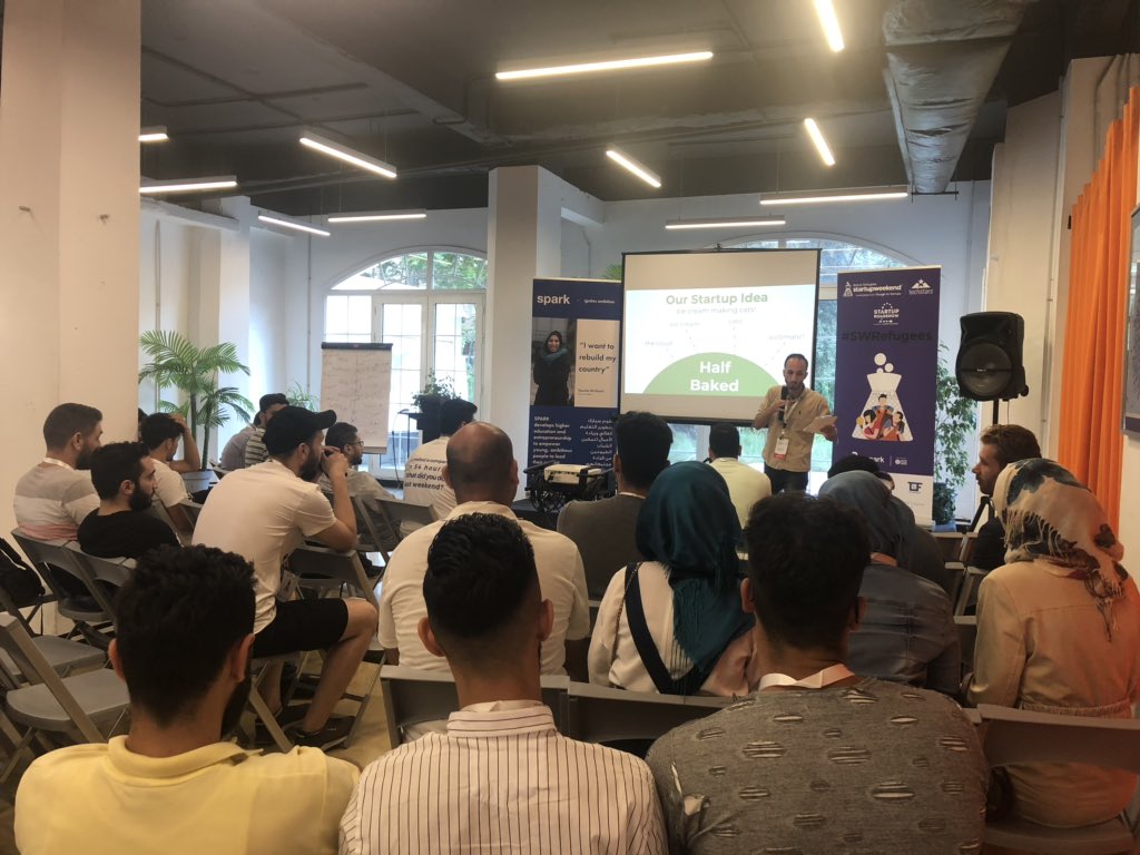 <a href="/SWBeirut/">StartupWeekendBeirut</a> Refugees Edition Day 2 still happening in our community square! Today the attendees will be split into groups and brainstorm their startup ideas. Tomorrow are the pitches!