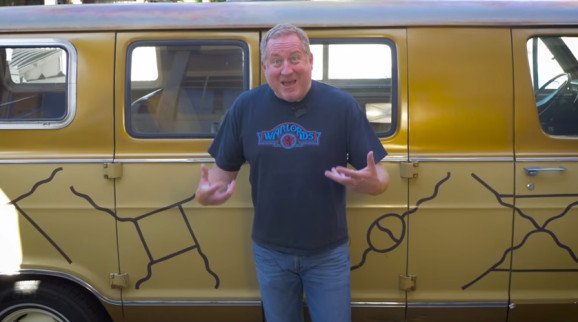 phalpern's tweet photo. Physicist and Xbox co-creator @SeamusBlackley has called for @FeynmansDodge, Richard Feynman's classic mustard-yellow 1974 Dodge Tradesman Maxivan, decorated with Feynman diagrams used in particle physics, to be displayed at the @Smithsonian:  https://t.co/c9JDwXeWxy  #histSTM https://t.co/jiMFjCxiMa